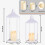 Christmas lanterns white metal2pcs17" and13" with LED 7