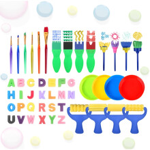 Kids Sponge Painting Brushes Art Craft Kit 48 Pieces