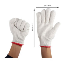 White Cotton Gloves for Gardening and Kitchen Use 12 Pairs
