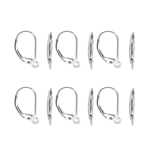 Eease8Beading Sølv D-formede Hook Øreringe Vintage DIY Tilbehør