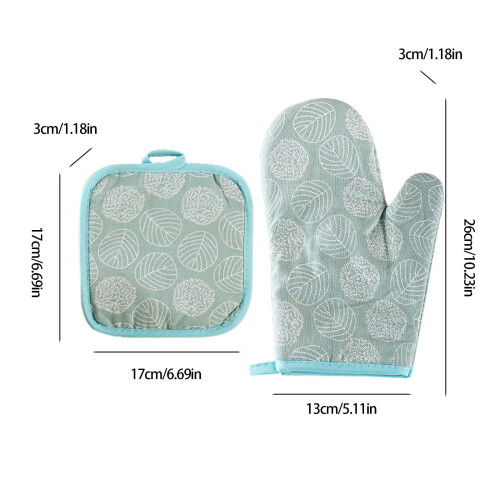 Oven Mitts Geometric Heat Resistant 2 Pcs 2
