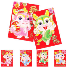 Rode enveloppen met Chinees Nieuwjaarsdrakenpatroon (6 stuks)