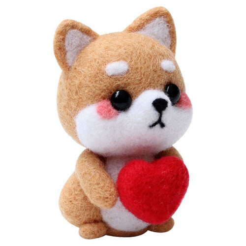 Kit de feutrage pour peluche chien assis (1 ensemble)