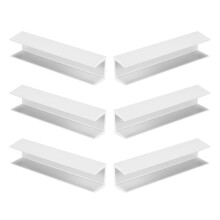Ranura de refuerzo para puerta de seguridad, PVC blanco, 6 unidades