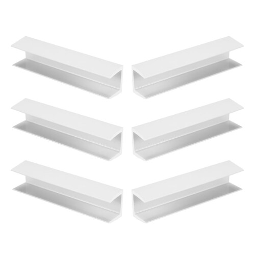 Säkerhetsdörrförstärkningsspår PVC Vit 6 st
