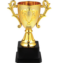Mini trofeo de plástico dorado para fiestas (1 unidad)