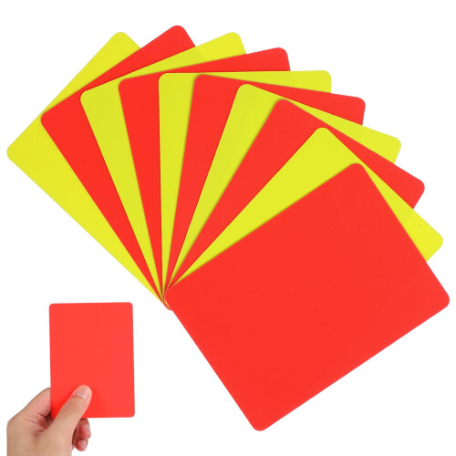 Cartellini da arbitro di calcio, rossi e gialli, 10 pezzi