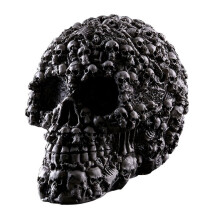 Statuetta decorativa in resina a forma di teschio di Halloween, 1 pezzo