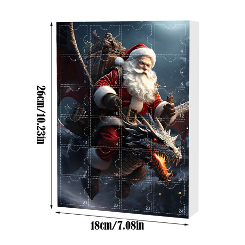 Calendário do Advento Dragão com 24 figuras e quebra-cabeça do Papai Noel 1