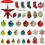 Christmas Tree Ornament Set Red Green Gold 132pcs 2