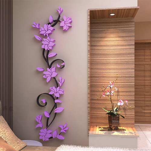 3D-Spiegelblumen-Wandtattoo, abnehmbar, 1 Stück