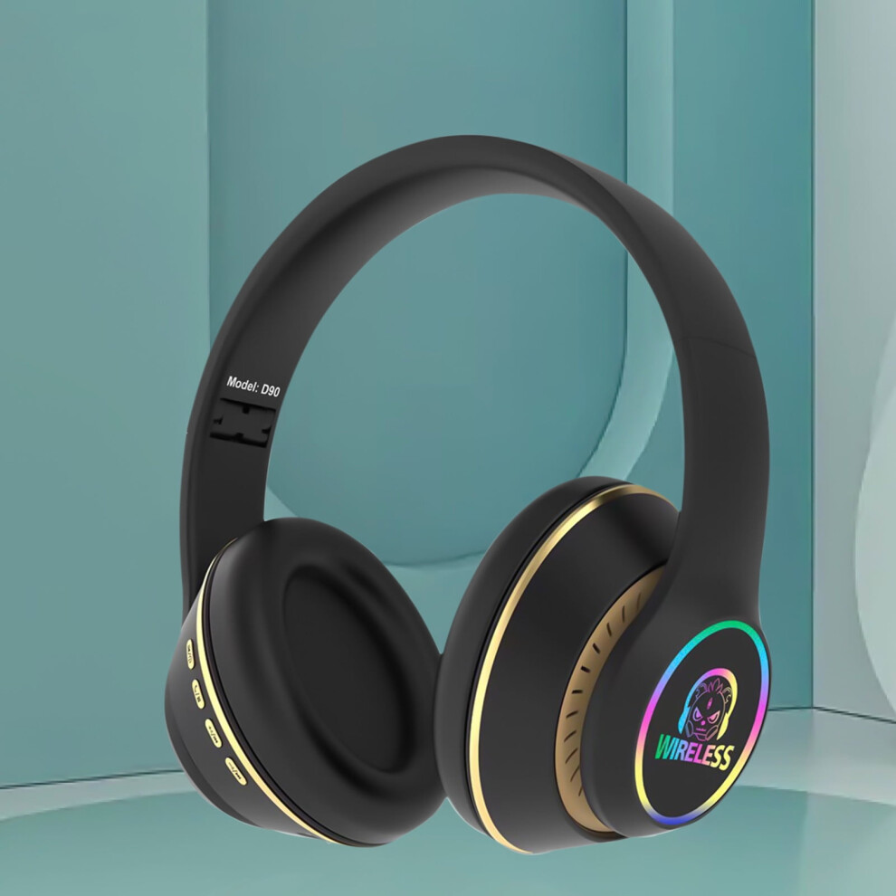 Bluetooth Over-Ear Headphones Foldable Wireless Wired Led Light 393040425651