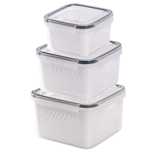 Donemore fruitbewaarcontainers voor de koelkast, 3 stuks 1