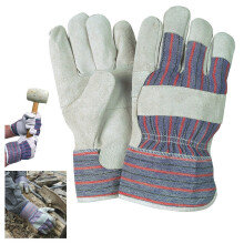 Work Gloves Split Leather Palm Reinforced 1 Pair