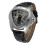 Men's Automatic Mechanical Watch PU Band Black Silver 1