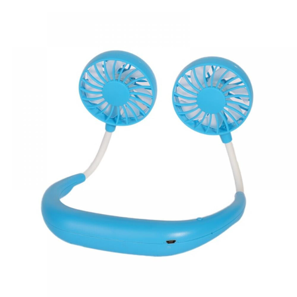 Prettyui Usb Rechargeable Neckband Fan 5-Speed Portable 393040435896