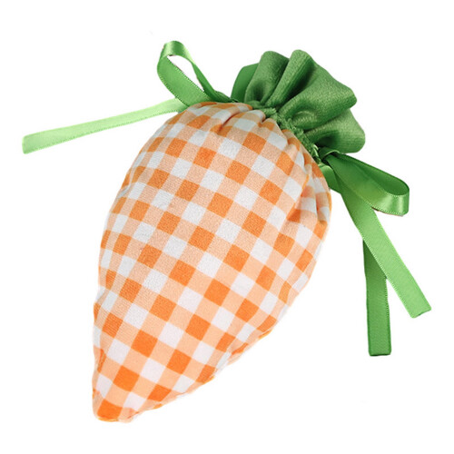 Påsk morotsformad presentpåse med dragsko orange 1
