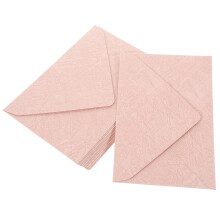 Vintage enveloppenset van roze papier met boommotief, 16 stuks