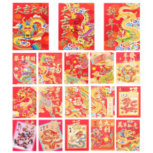 Envelopes vermelhos estilo chinês para carteira, para atrair dinheiro da sorte, 18 unidades.