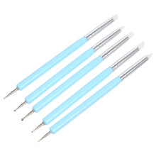 Juego de 5 pinceles de silicona para decoración de uñas