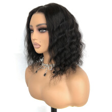 Braziliaanse body wave pruik, 12 inch, transparante kanten voorkant
