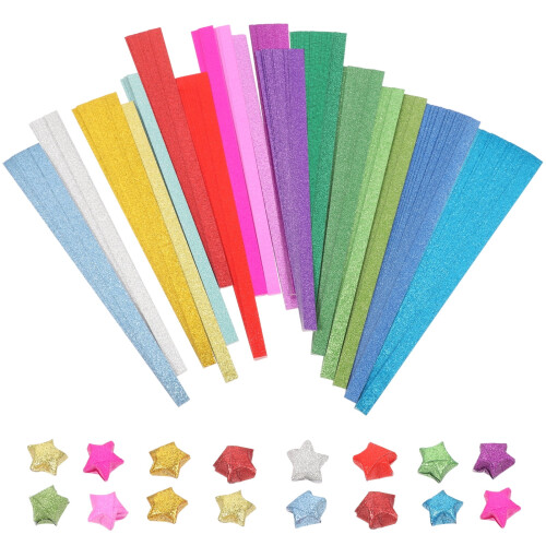 Glitterstjerne Origami Papir Rosa 720 Ark