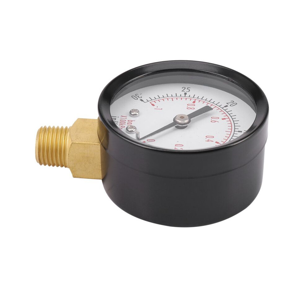 10X Pressure Gauge - 0 - 30Inhg 0 - 1 Bar Dial Air Pressure Gauge Barometer Meters Vacuum Gauge Black 6033698463813