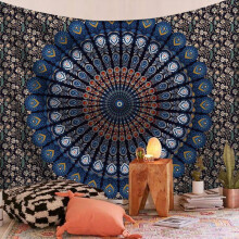 Boho-Mandala-Wandteppich, Polyester, 120 x 150 cm
