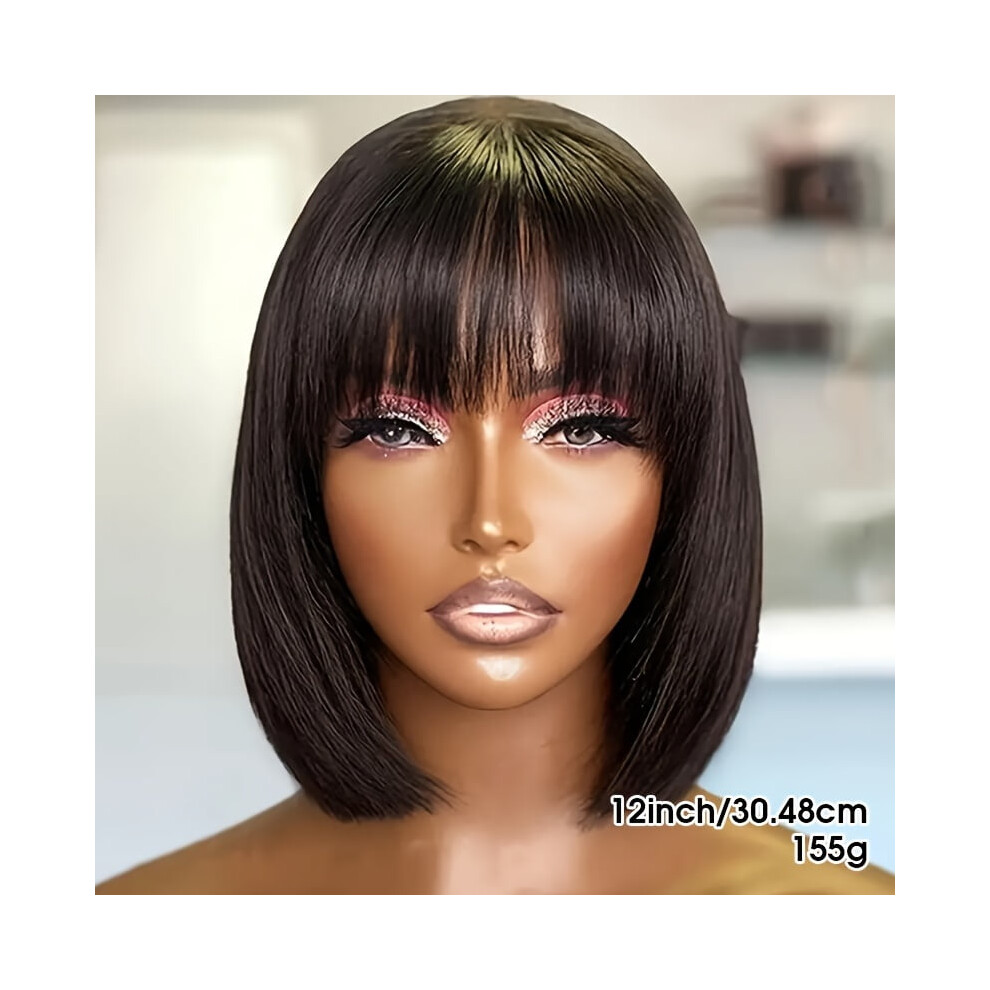 Brazilian Human Hair Lace Full Wig Straight Bob Style 150