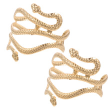 Halloween snake arm cuff gold metal bangle 2 pcs