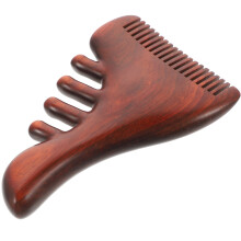 Pieptene de masaj pentru scalp din lemn, cu dinți lați, din lemn de abanos, 1 buc.