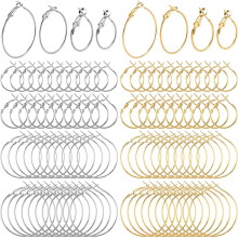 Eease96Pcs Aros para pendientes de aleación redondos para la fabricación de joyas