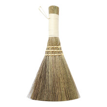 Balai fouet en paille fait main avec manche court, largeur 15 cm