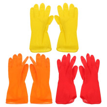 Cleaning Gloves Kitchen Dishwashing Latex 3 Pairs