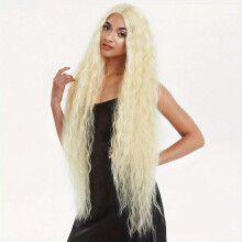 Syntetická parochňa s čipkou vpredu, ombre blond, ružová, 102 cm
