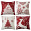 Christmas Pillowcase Set Red Tree Snowflake Design 4 pcs 2