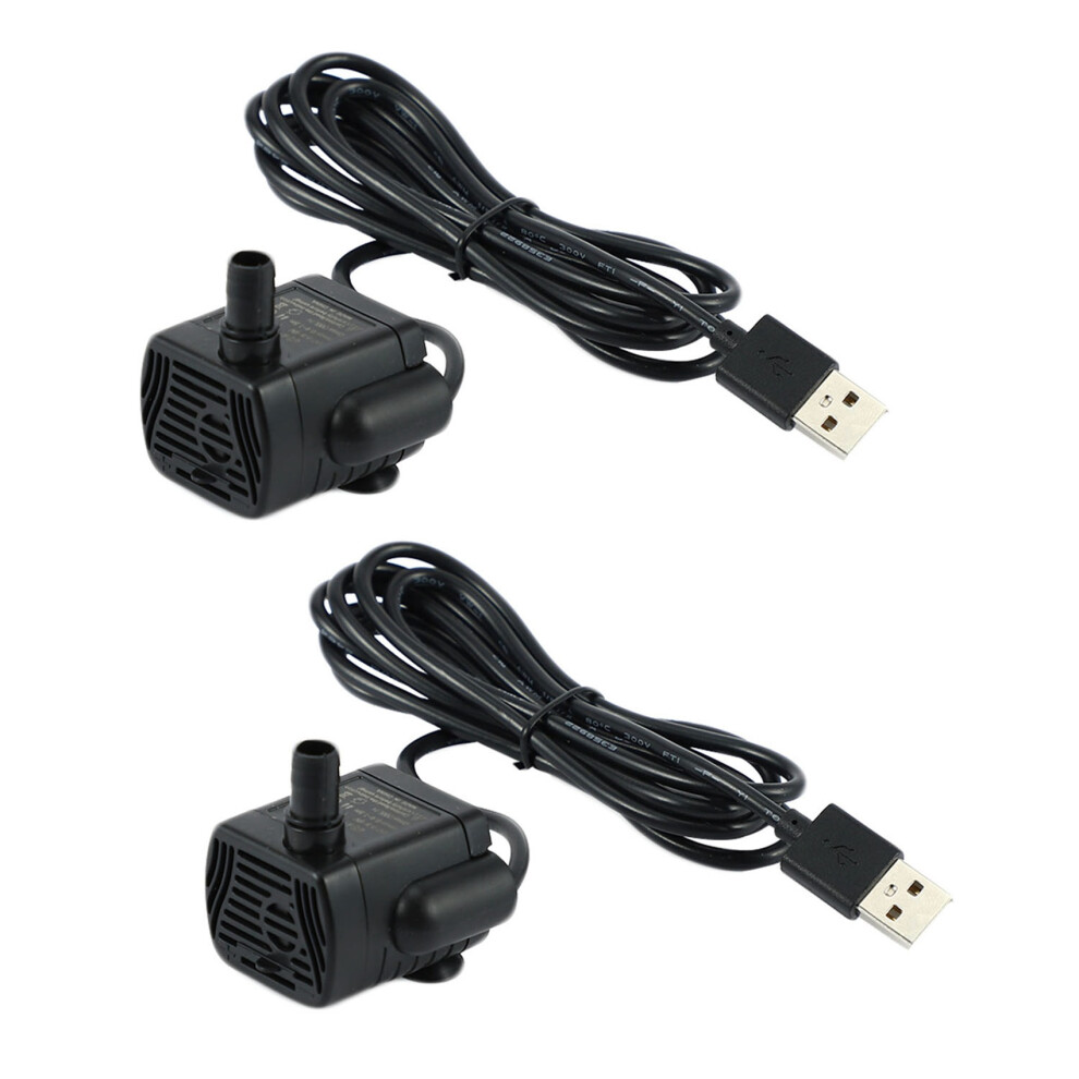 2X Ultra-Quiet Brushless Usb Water Pump 5V 70Cm Submersible Fountain Aquarium Circulating 6033019179263