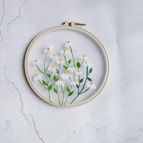 Κιτ κεντήματος Norbi, κιτ κεντήματος DIY με ρούχα κεντήματος με λουλουδάτο μοτίβο, 2