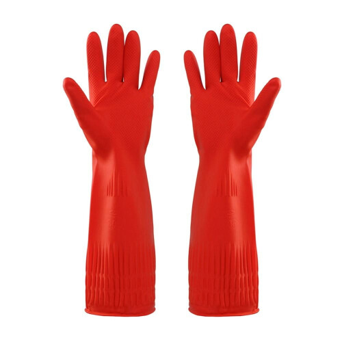 Rubber Gloves Heavy Duty with Long Cuffs 1 Pair
