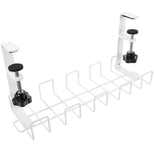 Kabelholder til under skrivebord, hvid, lille