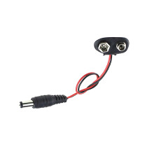 9V batteri T-type kontaktadapter med 5,5 mm DC-plugg 5 stk.
