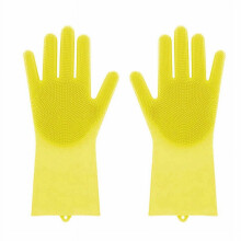 Silicone Cleaning Brush Scrubber Gloves Heat Resistant 1-2