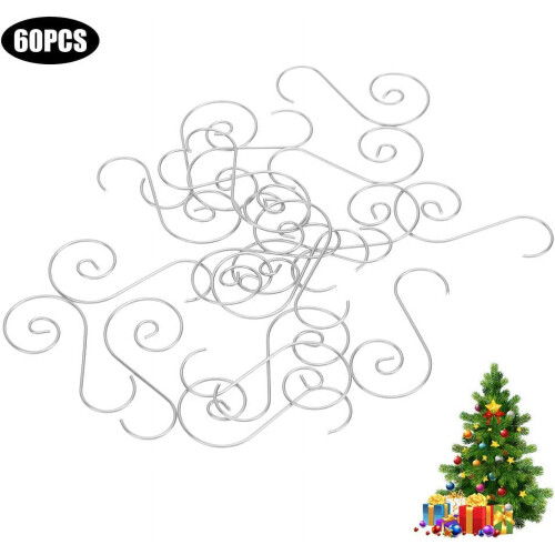 Mini S-shaped metal ornament hooks silver 60 pcs 1