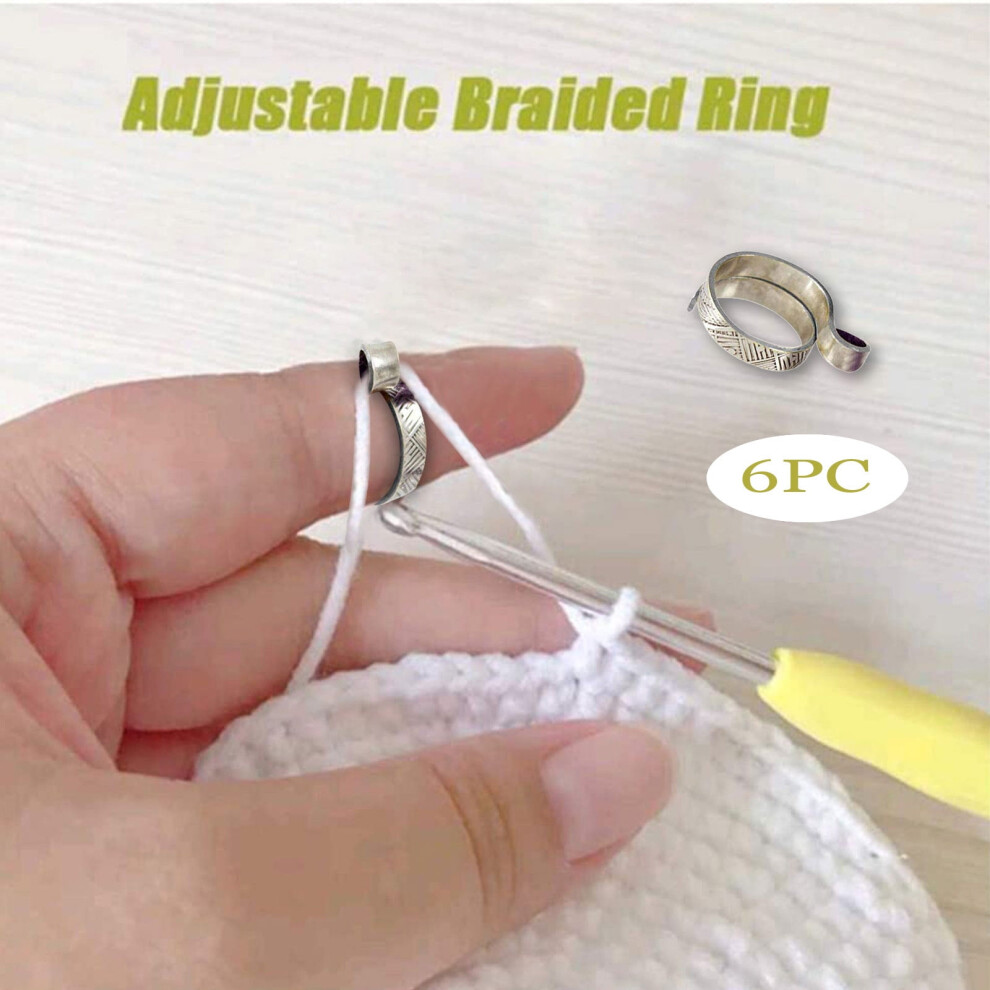 Knitting loop ring accessory adjustable size