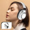 Cuffie Bluetooth circumaurali, cuffie stereo wireless, 1 paio 1