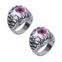 Men's Evil Eye Ring Set with Red Dragon Claw Design Size 8