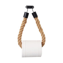 Porte-papier toilette en corde nautique, crochet mural en métal, décoration de salle de bain style bord de mer, compatible avec les thèmes