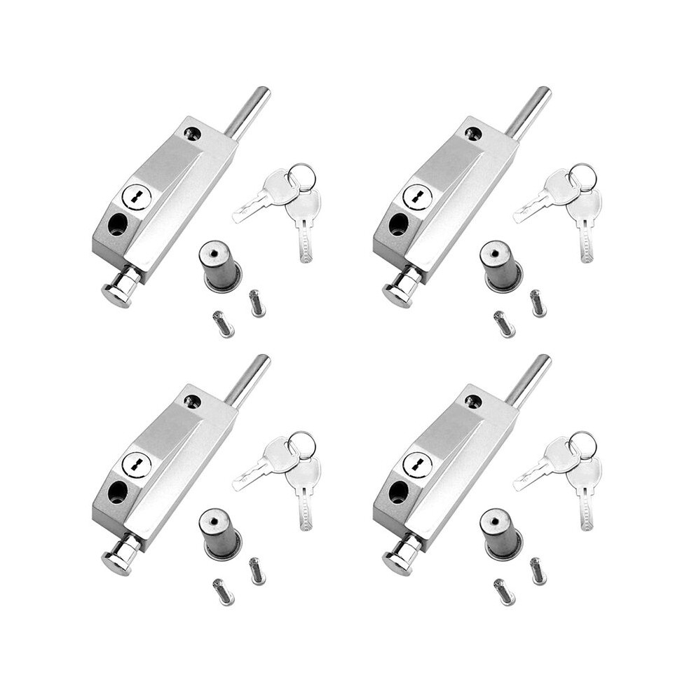 Photos - Multi Power Tool 4X Sliding Door Lock for Window Glass Patio Doors Silver Auxiliary Security Lock Glass Door Lock Mortise Lock