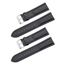 Black Fashion Watch Band Smooth Adjustable 2 Pcs