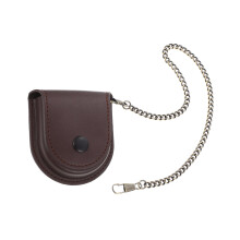 Pocket Watch Holder with Chain Tan Storage Case